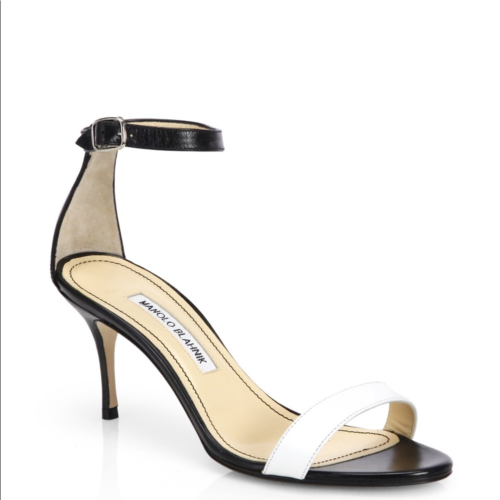 MANOLO BLAHNIK Chaos Bicolor Black & White Sandal